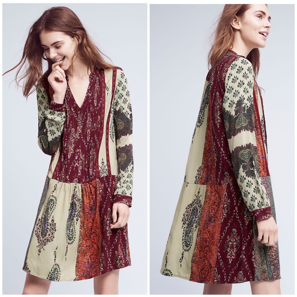 Anthropologie Tiny Patchwork Print Shirtdress - image 1